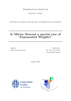 Is Mirror Descent a special case of Exponential Weights?