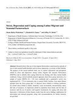 Stress, Depression and Coping among Latino Migrant and Seasonal