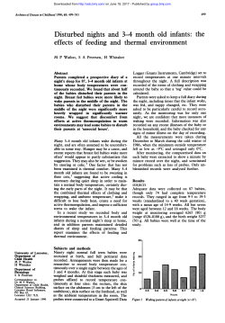 Disturbed nights and 34 month old infants