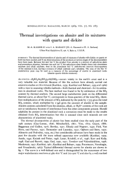 Thermal investigations on alunite and its mixtures with quartz and