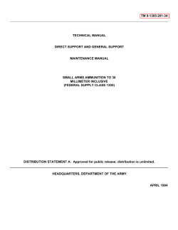 TM-9-1305-201-34 Small Arms Ammunition to 30 Millimeter Inclusive