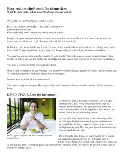 Easy recipes chefs cook for themselves