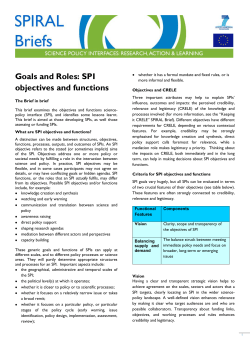 Goals and Roles: SPI objectives and functions