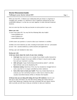 Doctor Discussion Guide: Talking to your doctor about HIV