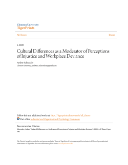 Cultural Differences as a Moderator of Perceptions of