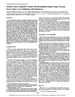 Human Tumor Xenografts Treated with