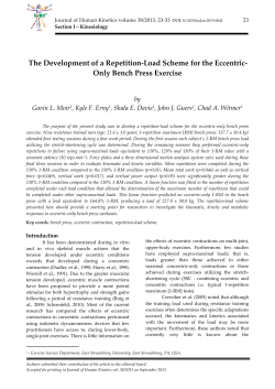 The Development of a Repetition-Load Scheme for the Eccentric