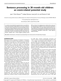 Sentence processing in 30-month-old children: an event