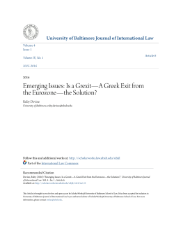 Is a Grexit&mdash;A Greek Exit from the Eurozone&mdash;the Solution?