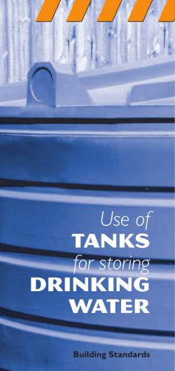 Use of tanks for storing drinking water