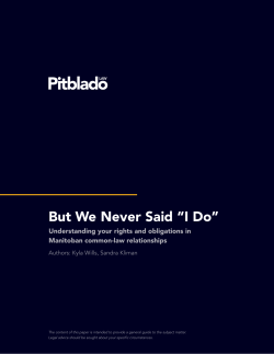 But We Never Said “I Do”