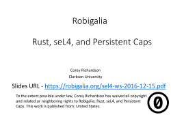 Robigalia Rust, seL4, and Persistent Caps