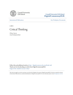 Critical Thinking - DigitalCommons@ILR