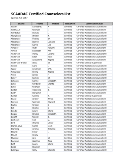SCAADAC Certified Counselors List
