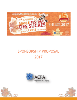 SPONSORSHIP PROPOSAL 2017