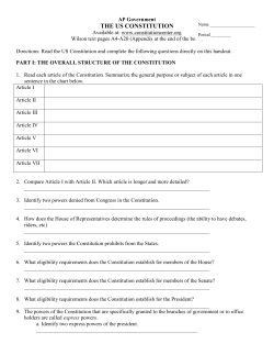part i: the overall structure of the constitution