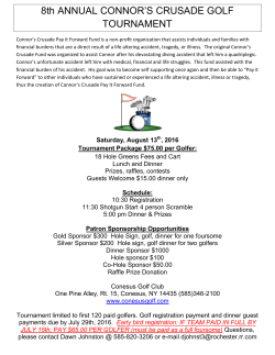 8th ANNUAL CONNOR`S CRUSADE GOLF TOURNAMENT
