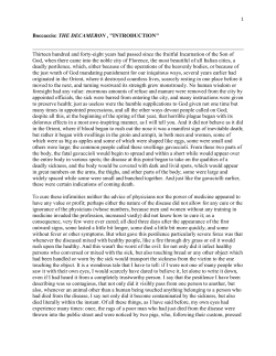 Boccaccio: THE DECAMERON , "INTRODUCTION" Thirteen