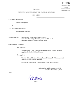 DA 13-0317 IN THE SUPREME COURT OF THE