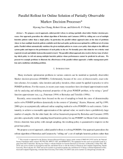 Parallel Rollout for Online Solution of Partially Observable Markov