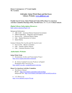 LibGuide: Salem Witch Hunt and Red Scare