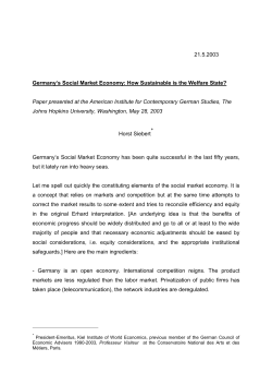 21.5.2003 Germany`s Social Market Economy