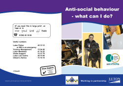 Anti-social behaviour - what can I do?