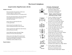 O antiphons prayer companion table printout