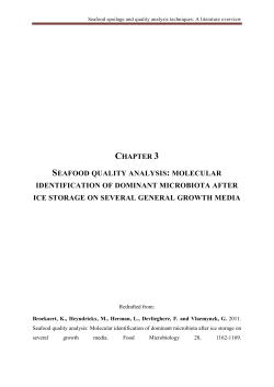 SEAFOOD QUALITY ANALYSIS: MOLECULAR IDENTIFICATION