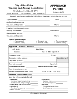 Approach Permit Application