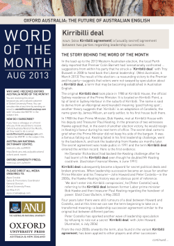 Kirribilli deal - Australian National Dictionary Centre