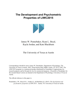 The Development and Psychometric Properties of LIWC2015