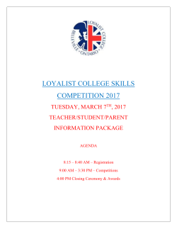 2017 Skills Competition Information Package