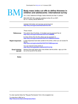 Body mass index cut offs to define thinness in children