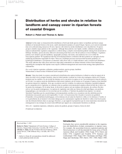 Distribution of herbs and shrubs in relation to landform and canopy