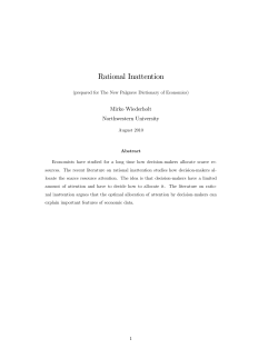 Rational Inattention - Wiwi Uni