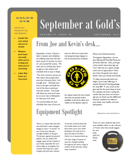 September 2014 Newsletter