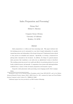 Index Preparation and Processing