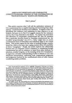 Ambivalent Resistance and Comparative Constitutionalism