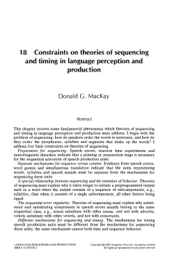 Sequencing and timing in language perception and