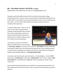 Bio – Kyra Belle Johnson, 2015-2016 (3 pages)