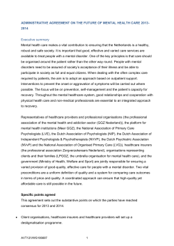The National agreement on the Future of Mental