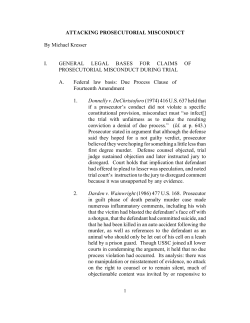 ATTACKING PROSECUTORIAL MISCONDUCT By Michael Kresser