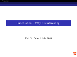 Punctuation -- Why it`s Interesting!