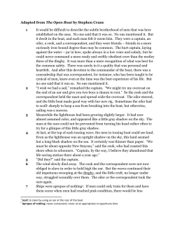 Adapted from The Open Boat by Stephen Crane 1 It would be