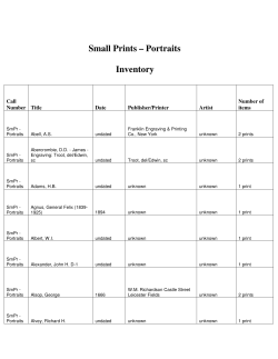Small Prints &ndash; Portraits Inventory