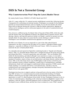 ISIS Is Not a Terrorist Group - Linn