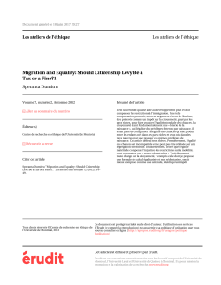 Migration and Equality: Should Citizenship Levy Be a Tax or