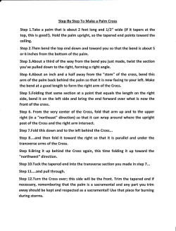 Step l.Take a palm that is about 2 feet long and tlT" wide (if it tapers