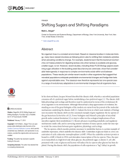 Shifting Sugars and Shifting Paradigms